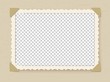 Retro photo frame. Vintage old postcard for album or picture with decoration edges vector template