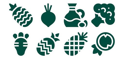 Wall Mural - vegan icon set