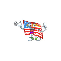 Sticker - The Geek character of USA flag mascot design