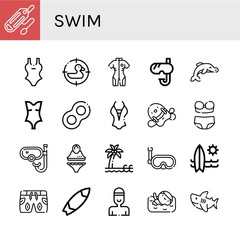 Canvas Print - swim icon set