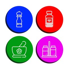 Poster - seasoning simple icons set