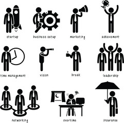 Stickman business icons