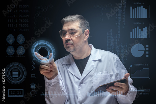 Fotografía Virtual interface in a modern medical laboratory