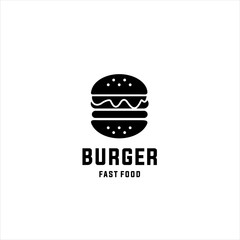 Wall Mural - burger logo design vector template, Fast food logo,  badge flat modern minimal design illustration.