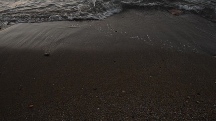 Wall Mural - Small waves reaching the shore of a beach