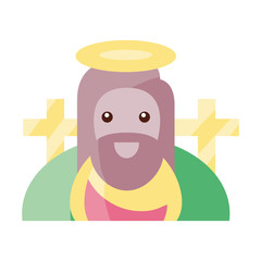 Sticker - jesus christ religious symbol on white background