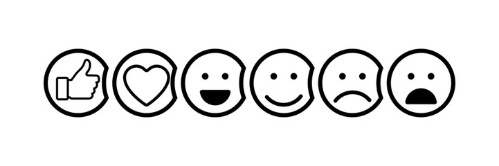 Poster - emoticons web icons. emojis collection, isolated on white background. emoticons set. emoji faces. we