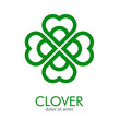 © teracreonte - Logotipo con trebol lineal de 4 hojas en color verde