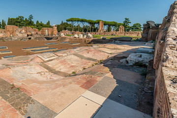 Rome, Italy - October 03 2018: Forum Romanum with the Platine Hill in Rome, Italy