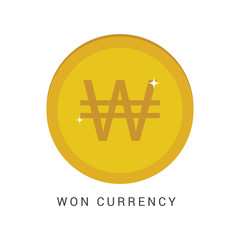 Wall Mural - won currency gold coin