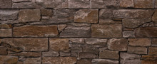 Dark Brown Natural Stone Wall Texture Background Banner Panorama