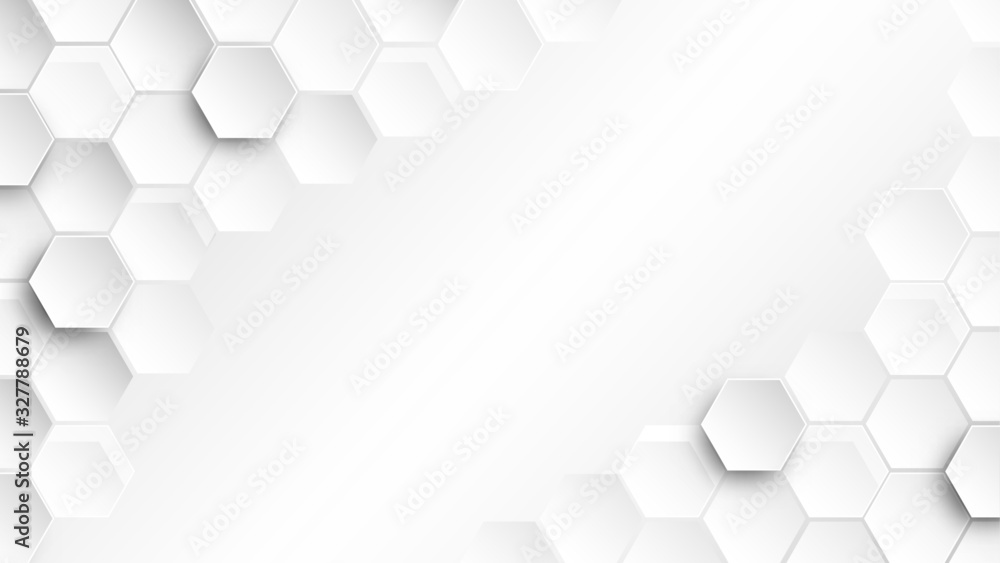 Abstract Hexagon wallpaper , white Background , 3d vector illustration ...