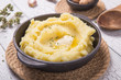 © Maria - Fresh homemade creamy mashed potato in bowl (Selective Focus, Focus on the tip in the potato puree)