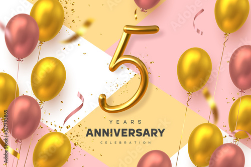 Fotografía 5 years anniversary celebration banner