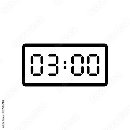 Digital Clock Displaying 3 00 O Clock Clipart Image Isolated On White Background Stock Vector Adobe Stock