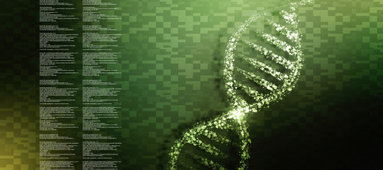 Wall Mural - 2d render of dna structure, abstract background