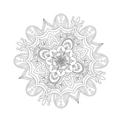 Wall Mural - Mandala. Coloring book antistress. Template for mehendi. Oriental drawing. Islam, Arabic, Indian, Moroccan, Spanish, Turkish, Pakistani, Chinese. Vector illustration. Isolated on a white background.