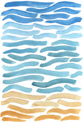 Abstract sea background. Wavy lines