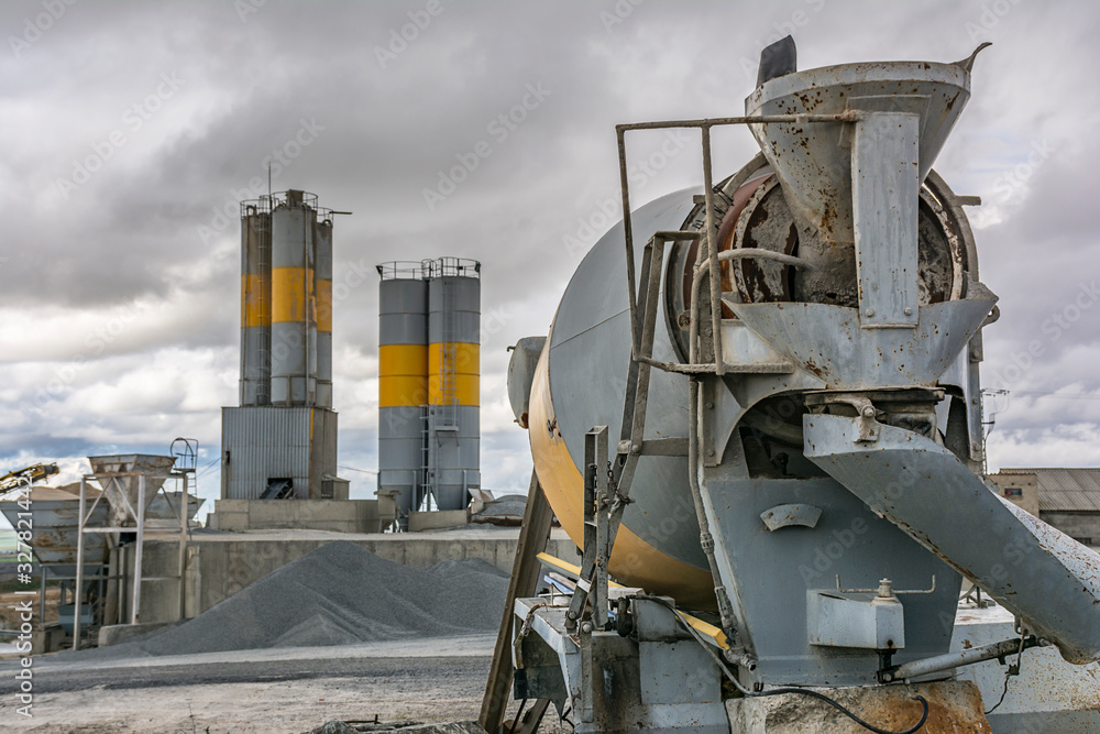 Sand destined to the manufacture of cement in a quarry - obrazy, fototapety, plakaty 