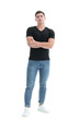 © ASDF - in full growth. casual guy in black t-shirt