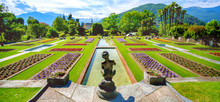 Ornamental Gardening Horizontal Background Flowerbeds Panoramic Garden