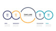 © Ammus19 - Timeline infographics label design with circles and 4 number options. Business processes steps can be used for workflow diagram, annual report, presentation, web design.