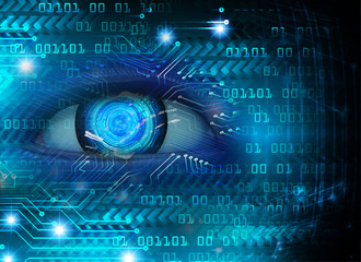 blue eye cyber circuit future technology concept background