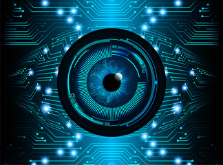 Blue eye cyber circuit future technology concept background