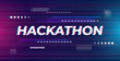 Hackathon banner illustration. Abstract futuristic background with glitch effect in neon colors. Screen template for hack contest, conference, coding meetup.