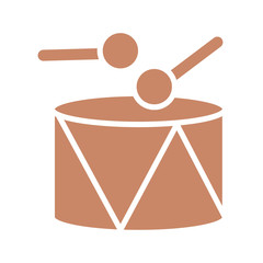 Sticker - drum and sticks icon, silhouette style design