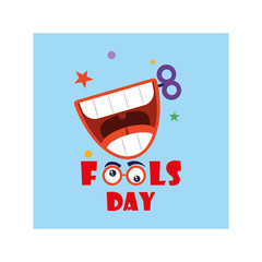 Wall Mural - card with label april fools day, humorous party