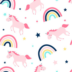 Sweet unicorn pattern seamless illustration vector for print design.