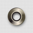 Shiny realistic metal rivet isolated on transparent background. Vector design element.