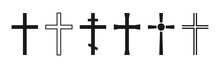 Cross Symbol. Christian Cross Icon Collection. Vector