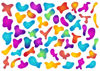 Wall Mural - set isolated elements. design palette of shimmering colors. modern abstract pattern, colorful fluid 