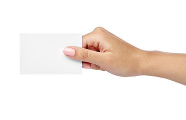 note paper card blank sign hand holding