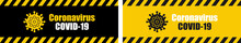Warning Coronavirus Sign On Banner	
