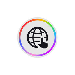 Sticker - Global Network -  Modern App Button