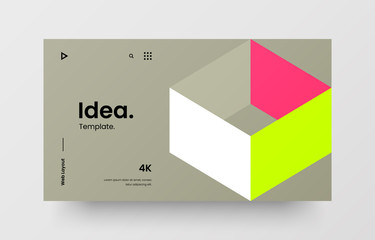Wall Mural - creative horizontal website screen part for responsive web design project development. abstract geom