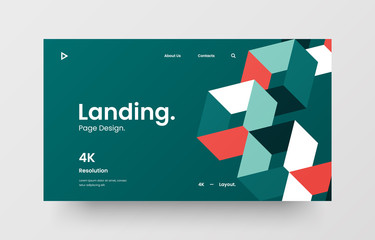 Wall Mural - creative horizontal website screen part for responsive web design project development. abstract geom