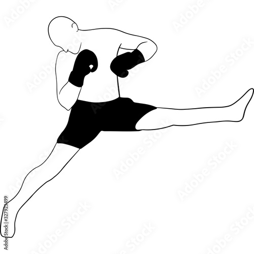 Εκτύπωση καμβά Hand drawn Male Boxer Vector Sketch