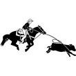 © Loveleen - Hand drawn Breakaway Roping  Vector Sketch