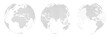 © Сергей Захаров - A set of three options for different locations of the globe, built from points. Isolated. Planet earth, abstract round map.