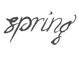 word spring in handwriting style