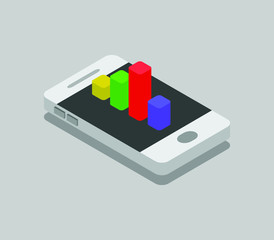 Sticker - smartphone with bar chart