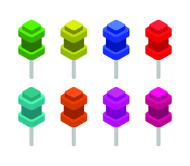 Poster - isometric push pin