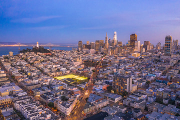 Poster - San Francisco downtown buildings skyline