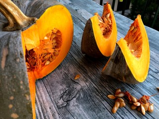 Delicious raw pumpkin from the farm