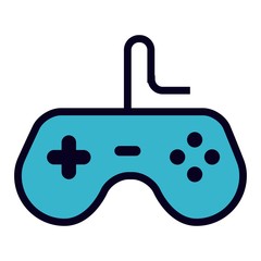 Joystick icon in flat style. Game console illustration. Game controller, gamepad symbol.