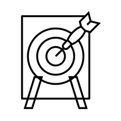 Target desk line icon, concept sign, outline vector illustration, linear symbol.